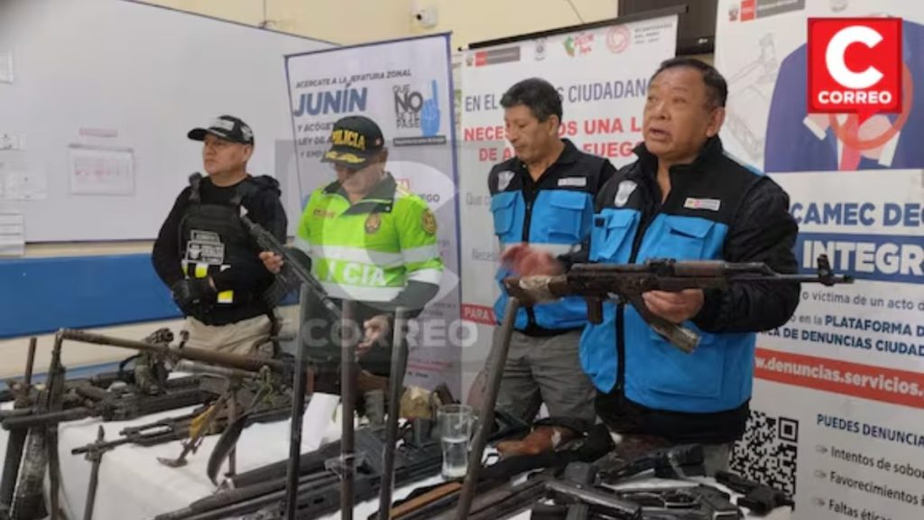 pistolas a bandas criminales en el Vraem