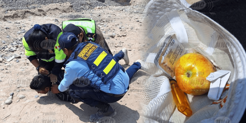 Gracias a dron, serenos y PNP capturan a sujeto con droga en cantera