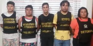 La Policía Nacional captura a cinco presuntos integrantes de la banda 'Los Pulpos Nueva Generación' en Trujillo